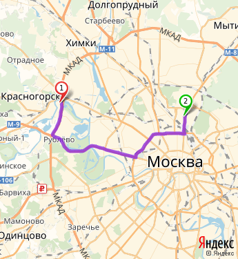 Карта москвы и красногорска