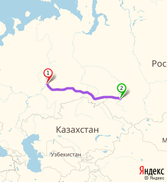 Маршрут из Перми в Новосибирск