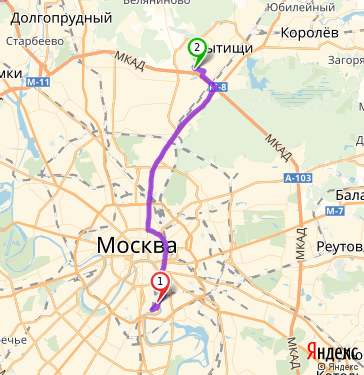 Москва мытищи карта