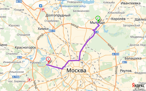 Москва клязьма карта