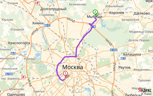 Москва мытищи карта