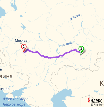 Маршрут из Новомосковска в Стерлитамак