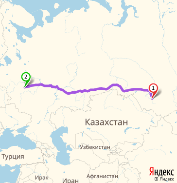 Маршрут из Барнаула в Москву