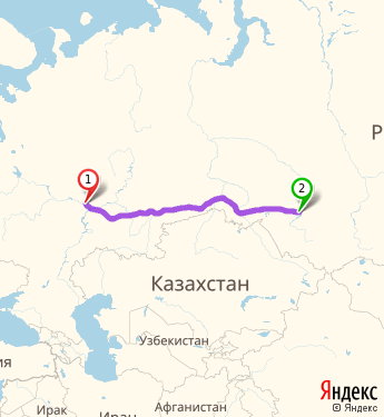 Маршрут из Казани в Новосибирск