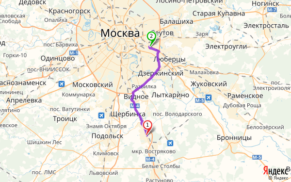 Карта москвы бронницы