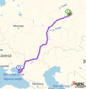 Маршрут из Перми в Темрюк