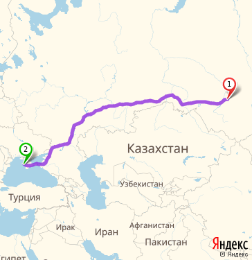 Маршрут из Юрги в Евпаторию