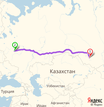 Маршрут из Барнаула в Москву
