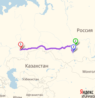Маршрут из Уфы в Красноярск
