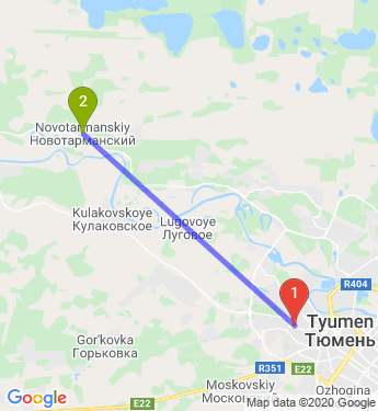 Маршрут из Тюмени в Новотарманск