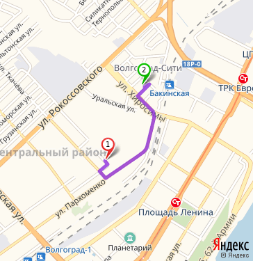 Маршрут по Волгограду