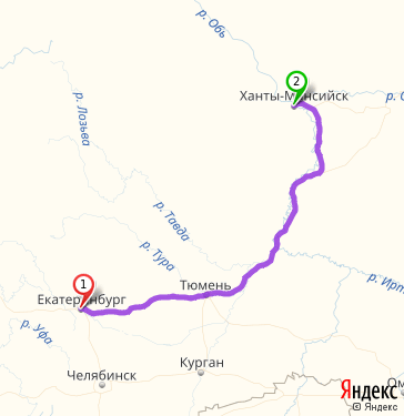 Тюмень ханты мансийск карта