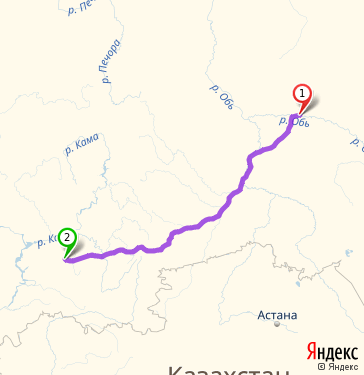 Маршрут из Сургута в Бугульму