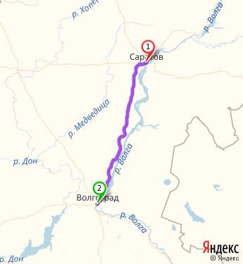 Маршрут из Саратова в Волгоград