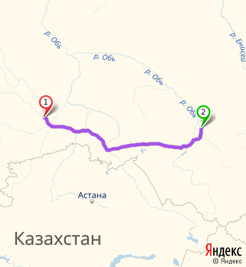 Челябинск томск карта