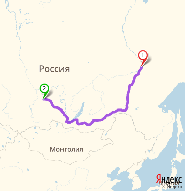 Маршрут из Якутска в Канск