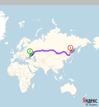 Маршрут из Комсомольска-на-Амуре в Гостагаевскую