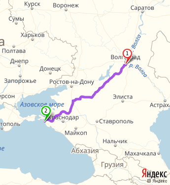 Маршрут из Волгограда в Красный Курган