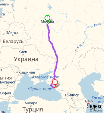 Маршрут из Сочи в Москву
