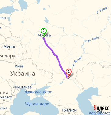 Маршрут из Волгограда в Красногорска