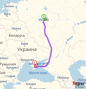 Маршрут из Симферополя в Москву
