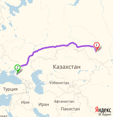 Маршрут из Барнаула в Краснодар