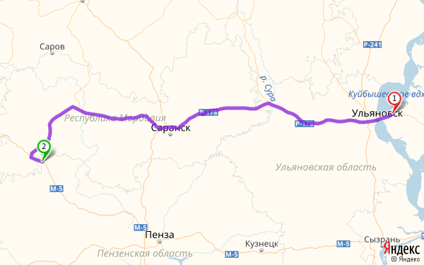 Карта россии кузнецк пензенская область