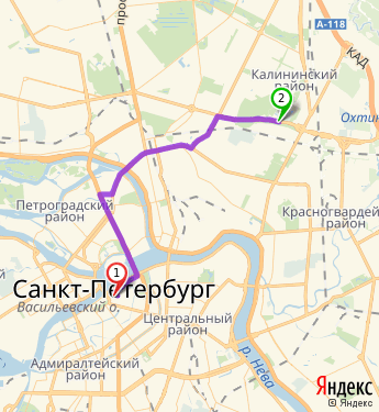 Маршрут по Санкт-Петербургу