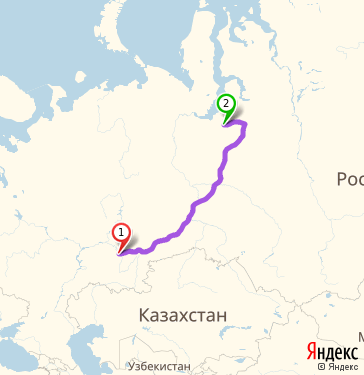 Маршрут из Уфы в Пангоды