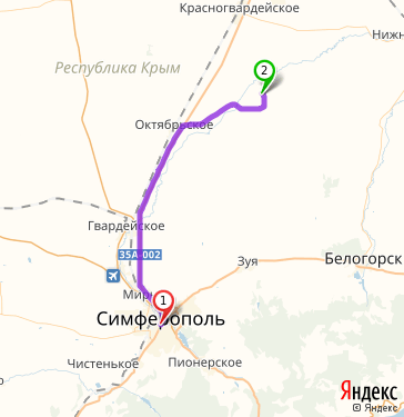 Маршрут из Симферополя в Ровное