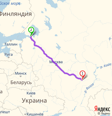 Маршрут из Пензы в Санкт-Петербург