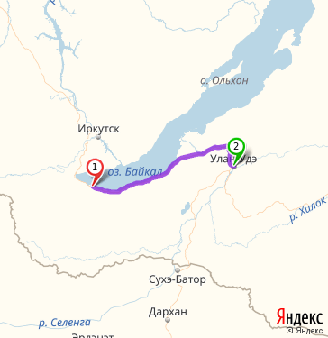 Маршрут из Байкальска в Улан-Удэ