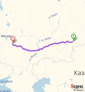 Маршрут из Москвы-Челябинска 203 км в Челябинск