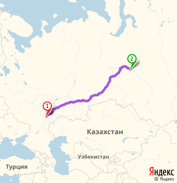 Маршрут из Саратова в Нижневартовск