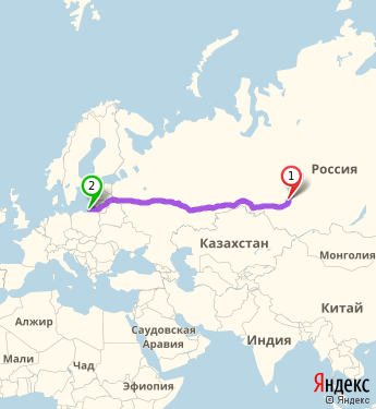 Маршрут из Томска в Калининград
