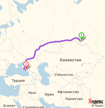 Маршрут из Сочи в Омск