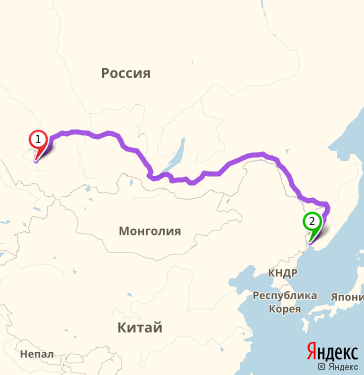 Маршрут из Барнаула в Уссурийск