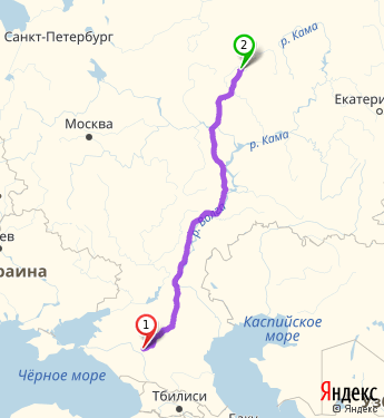 Маршрут из Ставрополя в Киров