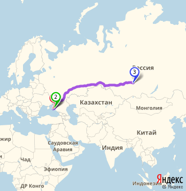 Маршрут из Новороссийска в Красноярск