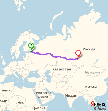 Маршрут из Кемерова в Санкт-Петербург