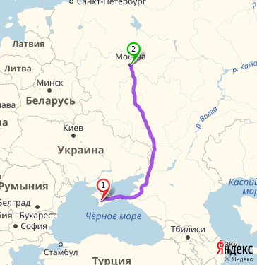 Маршрут из Симферополя в Москву