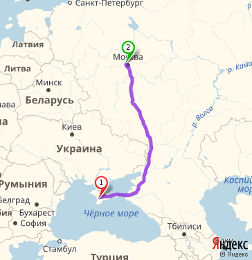 Маршрут из Симферополя в Москву