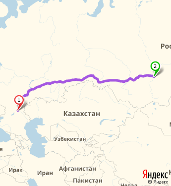 Маршрут из Волгограда в Красноярск
