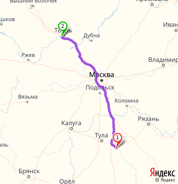 Маршрут из Новомосковска в Никольское