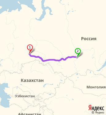 Маршрут из Тюмени в Красноярск