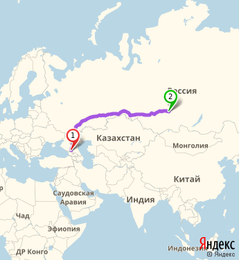Маршрут из Нальчика в Красноярск
