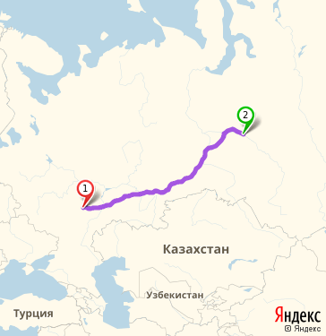 Маршрут из Пензы в Нижневартовск