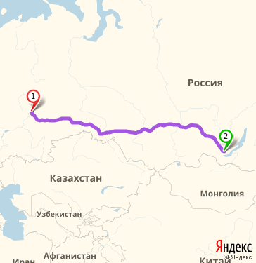 Маршрут из Перми в Иркутск