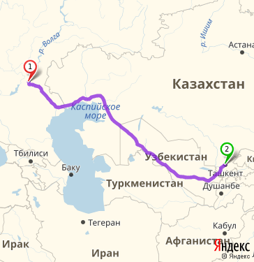 Маршрут из Волгограда в Ташкент