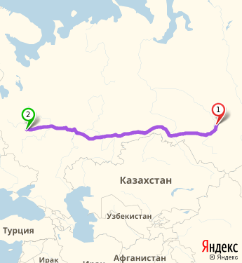 Маршрут из Томска в Красногорска
